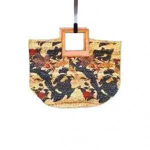 Antic Kraft Floral Jute Tote Bag